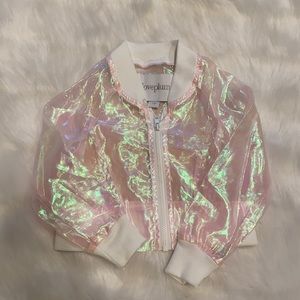 Baby girl Iloveplum pink bomber fashion jacket shimmer pink